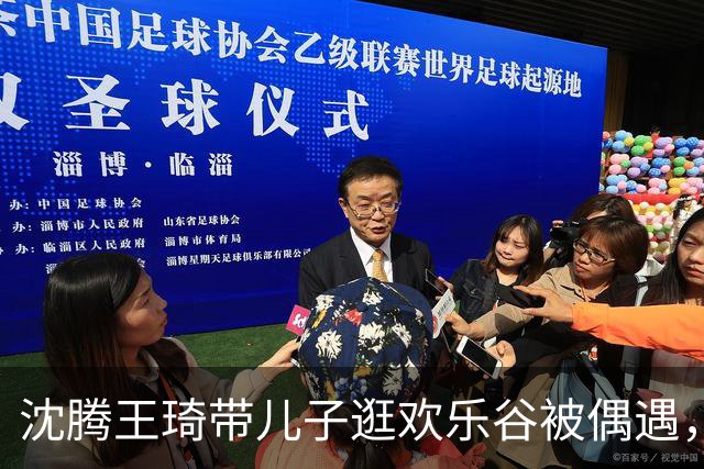 沈腾王琦带儿子逛欢乐谷被偶遇，王琦牵着沈腾的手，很甜蜜！